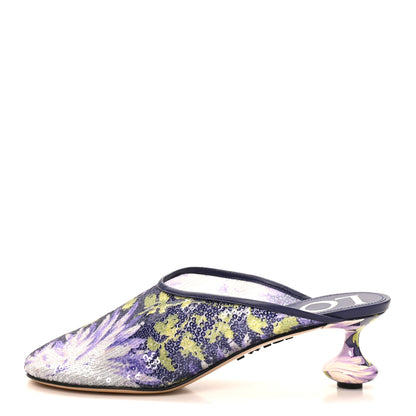 Loewe Sequins Floral Toy Mules 36 Purple 1 of 7
