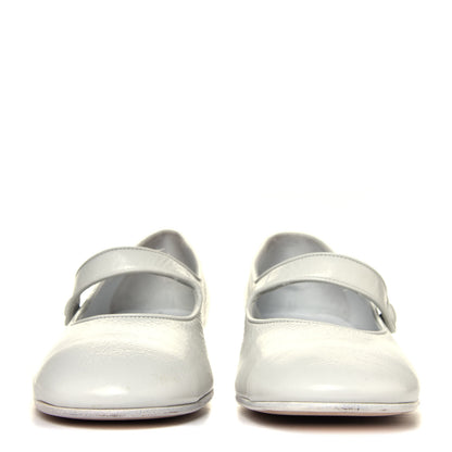 Chanel Patent Calfskin Mary Jane Strap Pumps 38.5 White 8 of 12