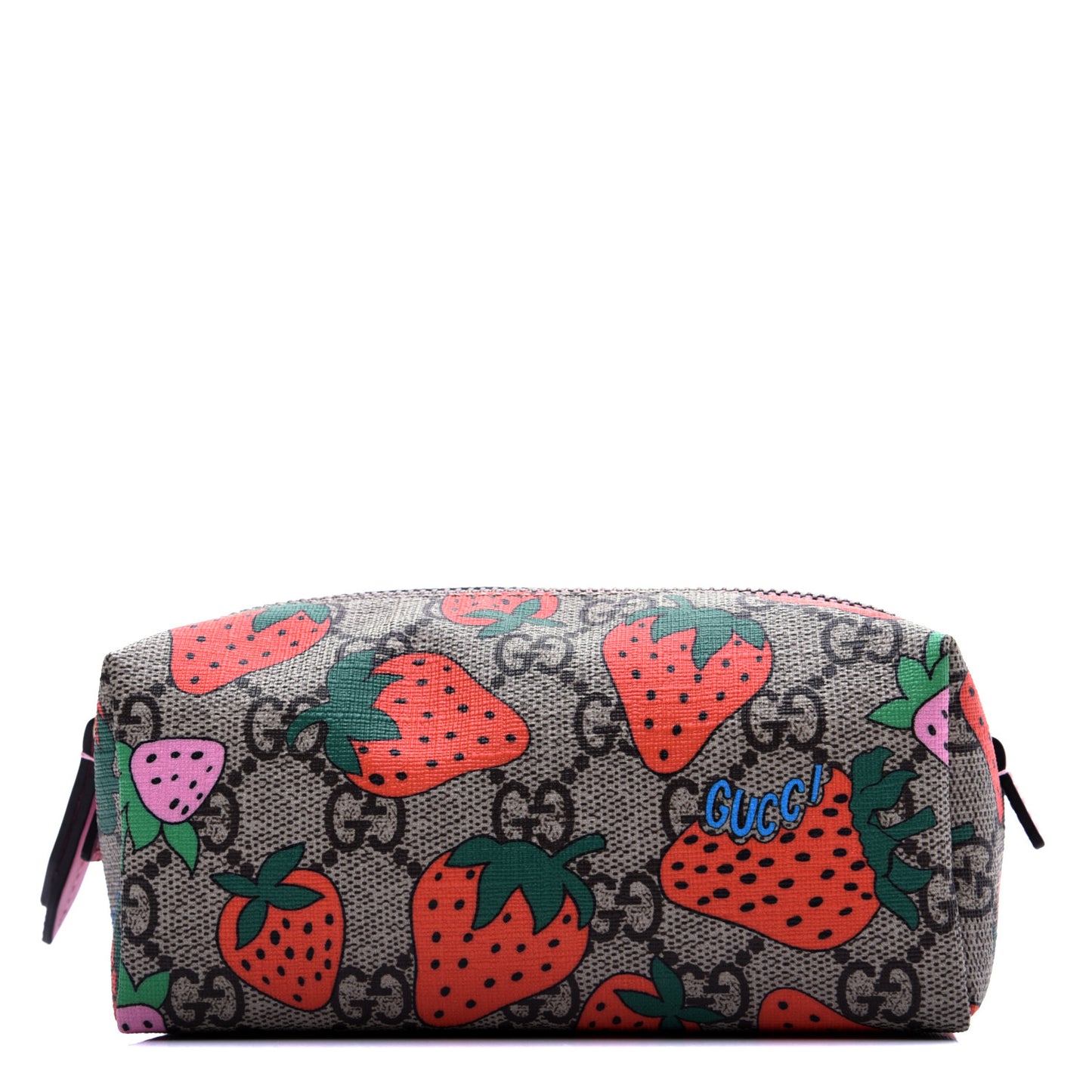 GG Supreme Monogram Strawberry Cosmetic Case