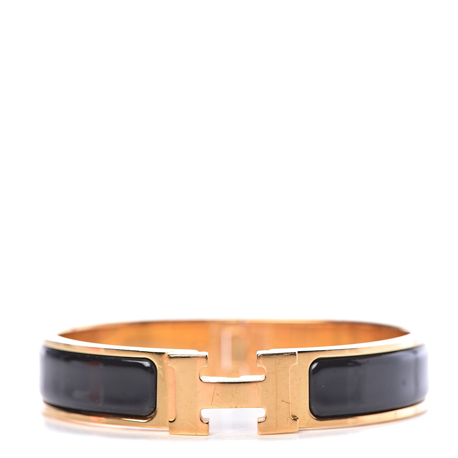 Hermes Enamel Narrow Clic Clac H Bracelet PM Black 1 of 6