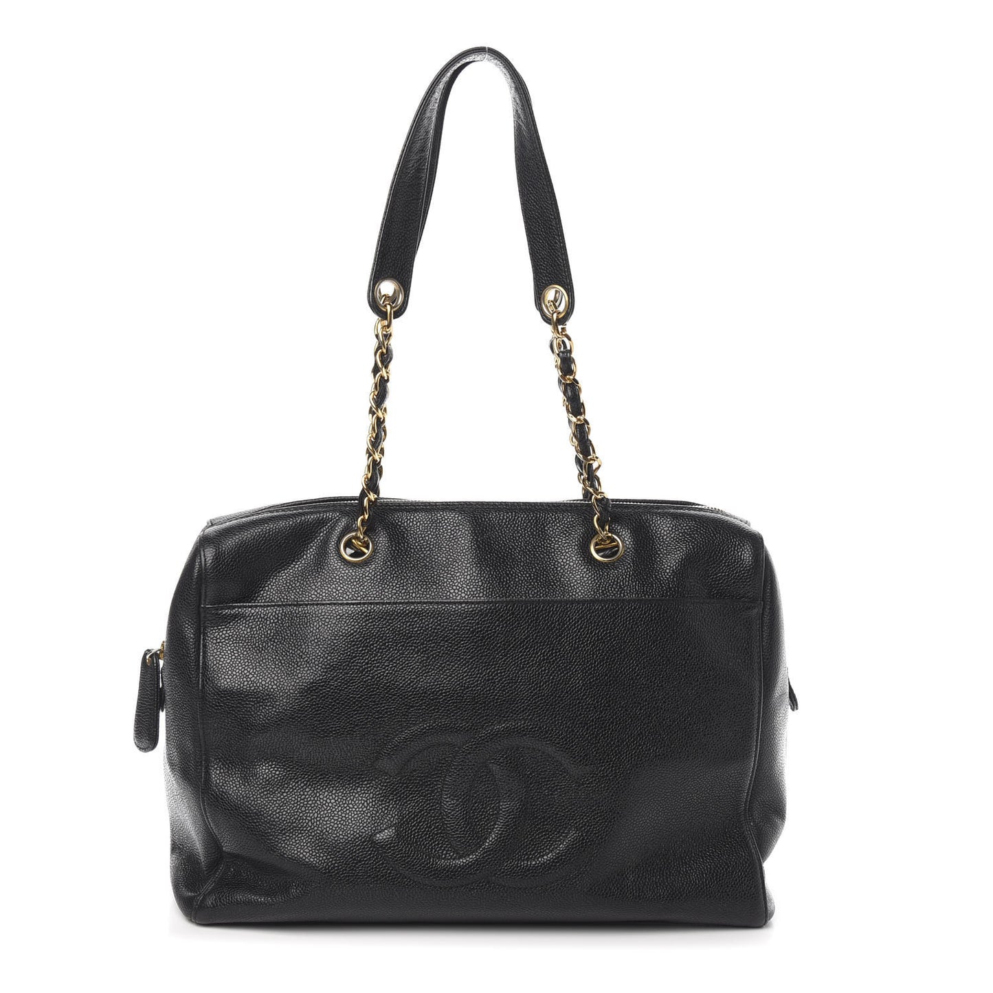 Caviar Large CC Shoulder Bag Black