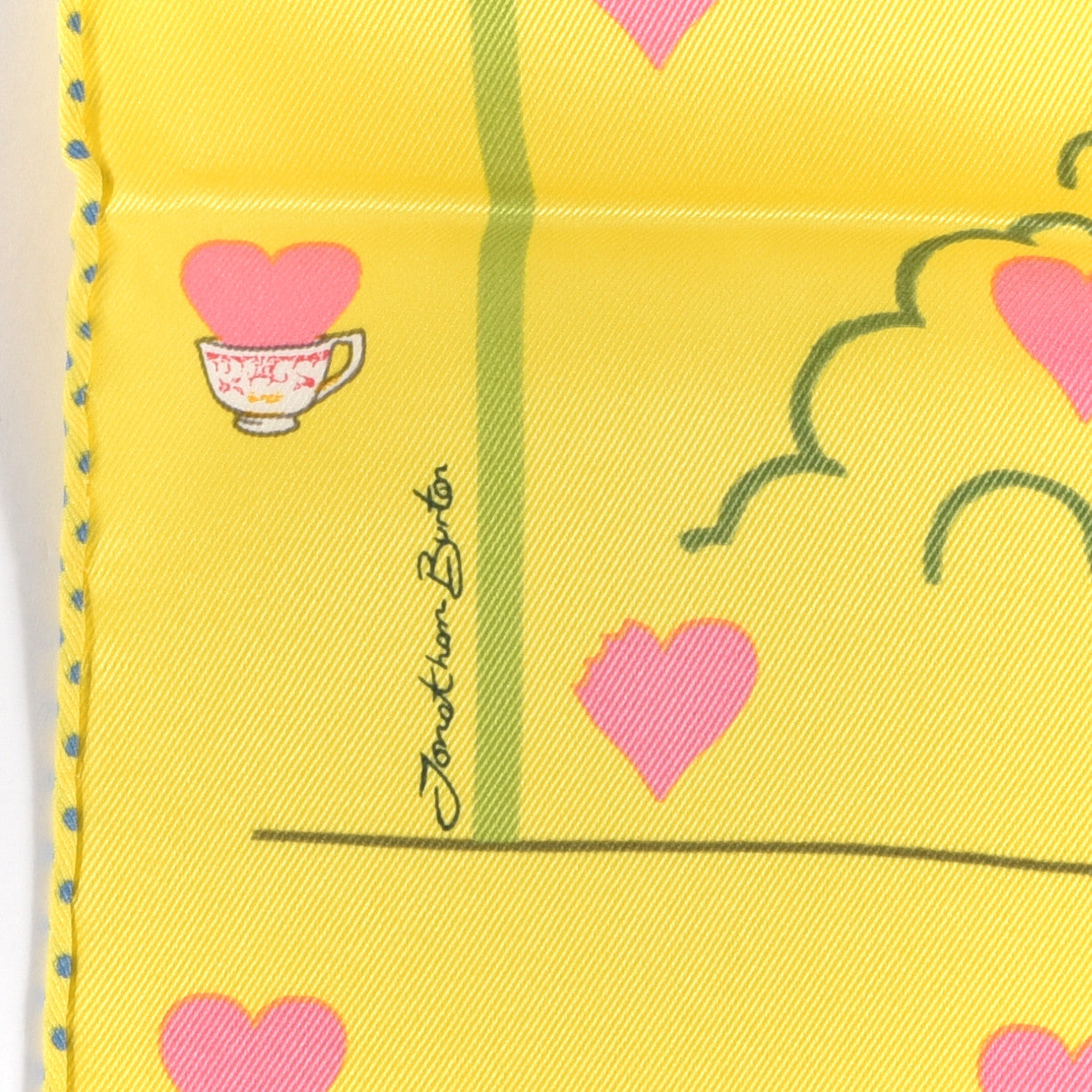 Silk Tea Time Scarf 70 Jaune Gris Perle