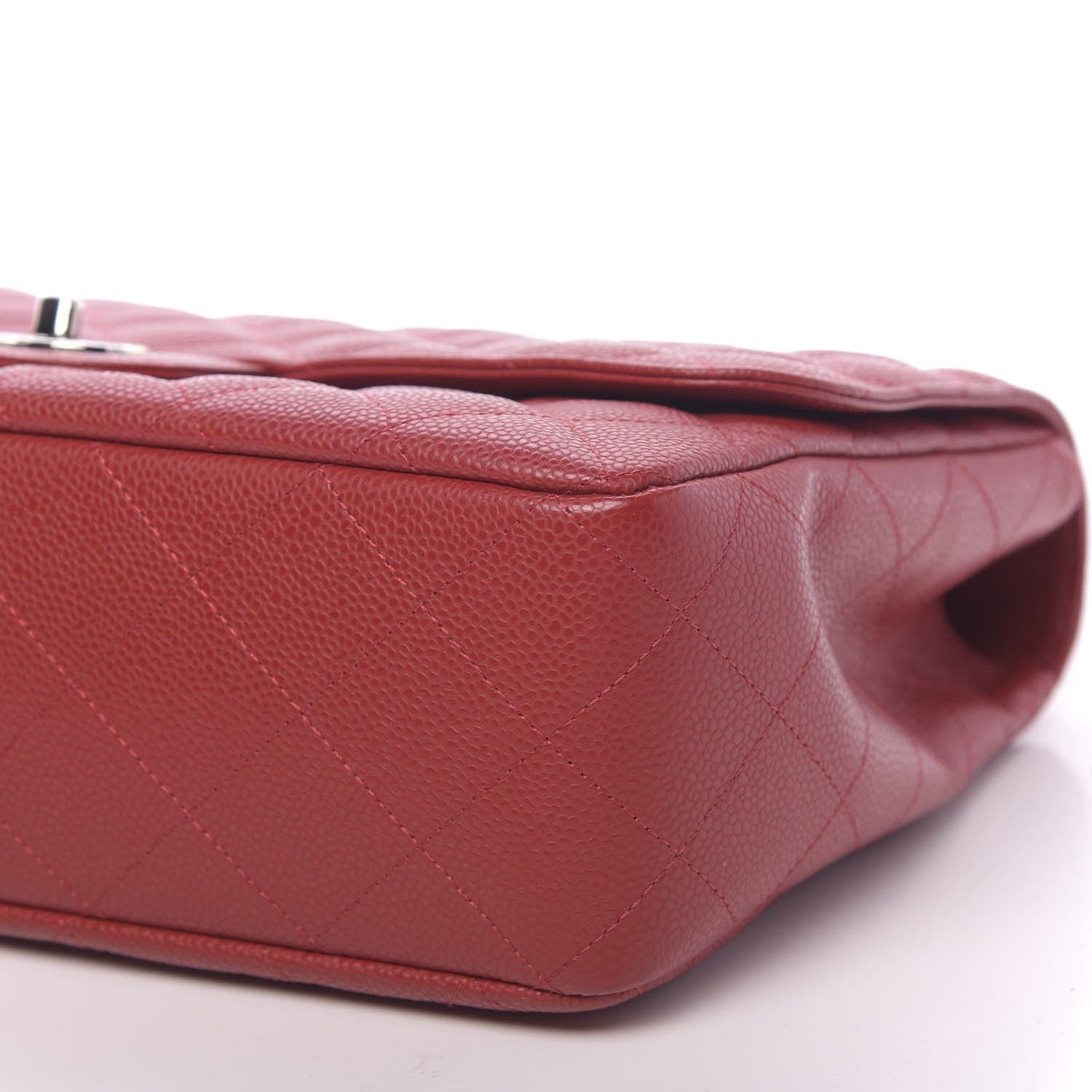 Chanel Caviar Quilted Jumbo Single Flap Red 9 of 12