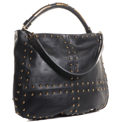 Burberry Leather Studded Medium Sampson Hobo Black 3 of 8
