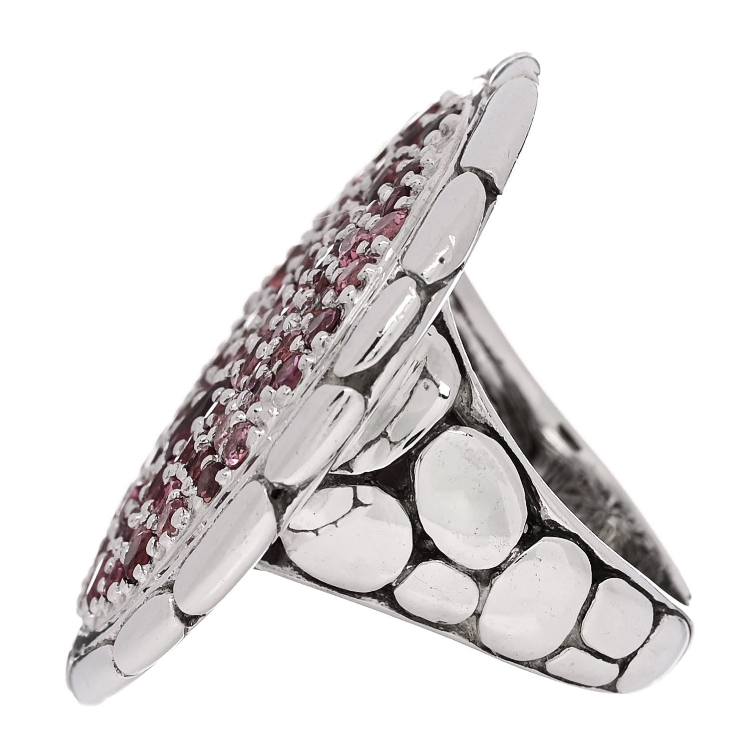 John Hardy Sterling Silver Garnet Kali Lava Ring 54 7 4 of 6