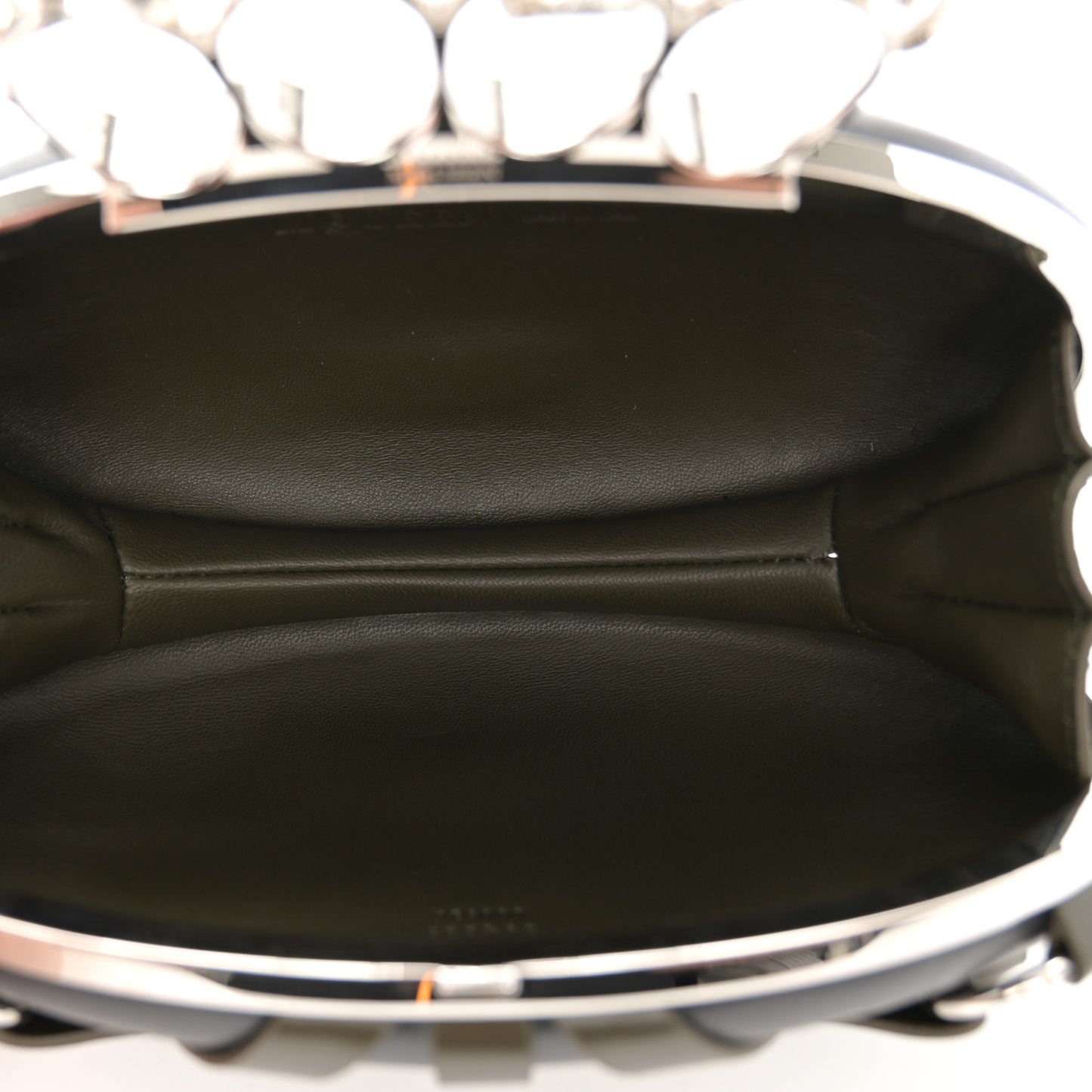 Nappa Harness Skull Knuckle Oval Box Clutch Black