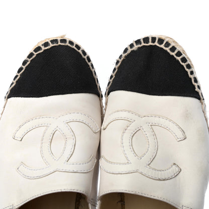 Chanel Lambskin CC Espadrilles 37 White Black 11 of 11