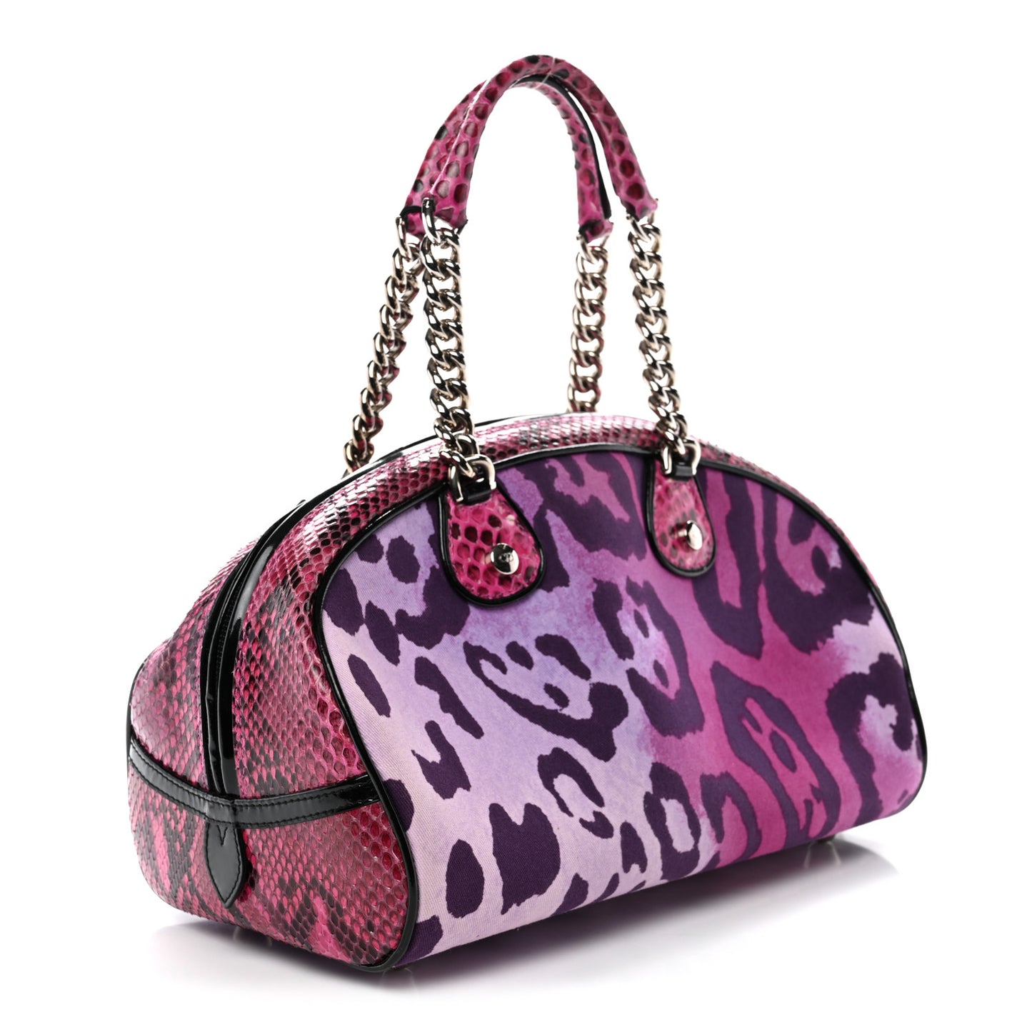 Snakeskin Leopard Gambler Dice Bowler Pink