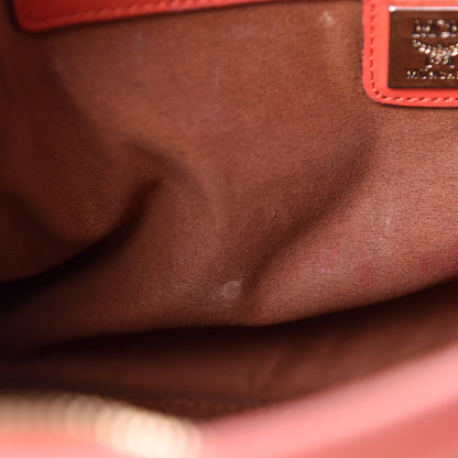 MCM Visetos Bi-Color Chain Crossbody Bag Cognac Red 14 of 18