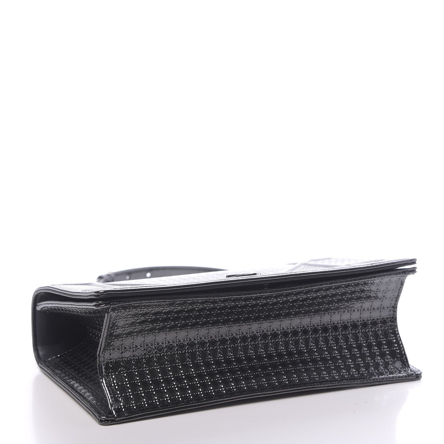 Christian Dior Metallic Patent Micro-Cannage Medium Diorama Flap Bag Onyx Black 4 of 11