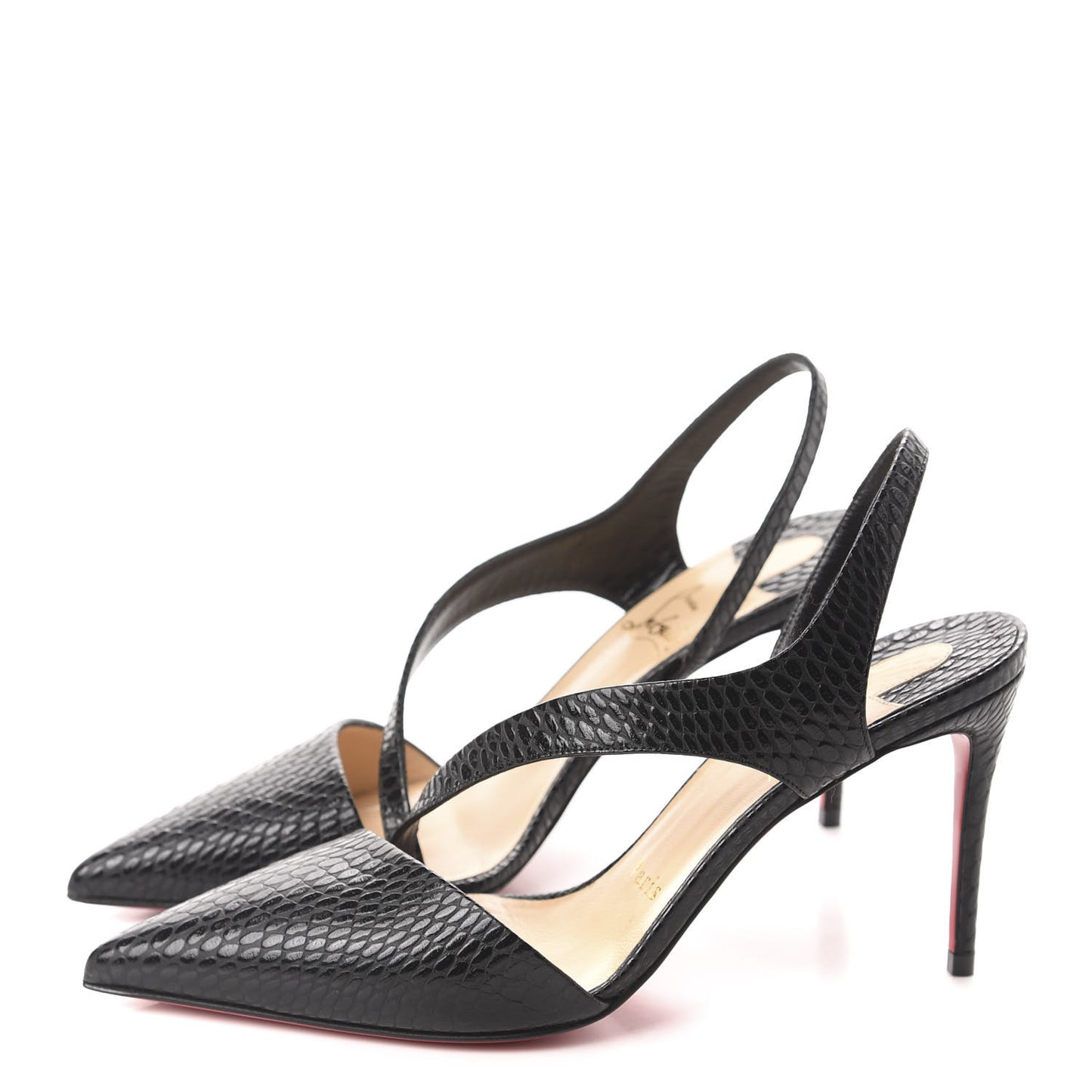 Calfskin Jurassic Brandina 85 Slingback Pumps 37 Black