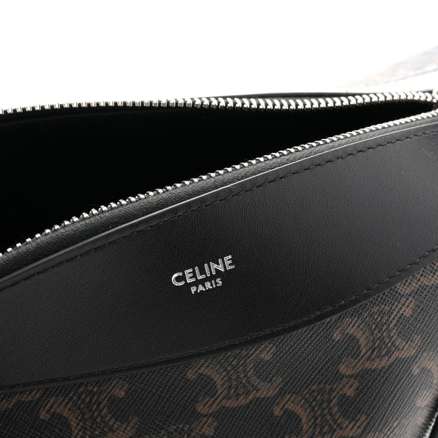 Triomphe Canvas Calfskin Harry Crossbody Bag Black