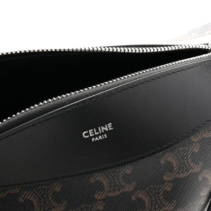 Celine Triomphe Canvas Calfskin Harry Crossbody Bag Black 6 of 11