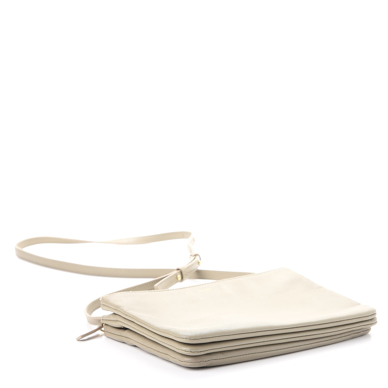 Celine Lambskin Small Trio Crossbody Bag Beige 4 of 12