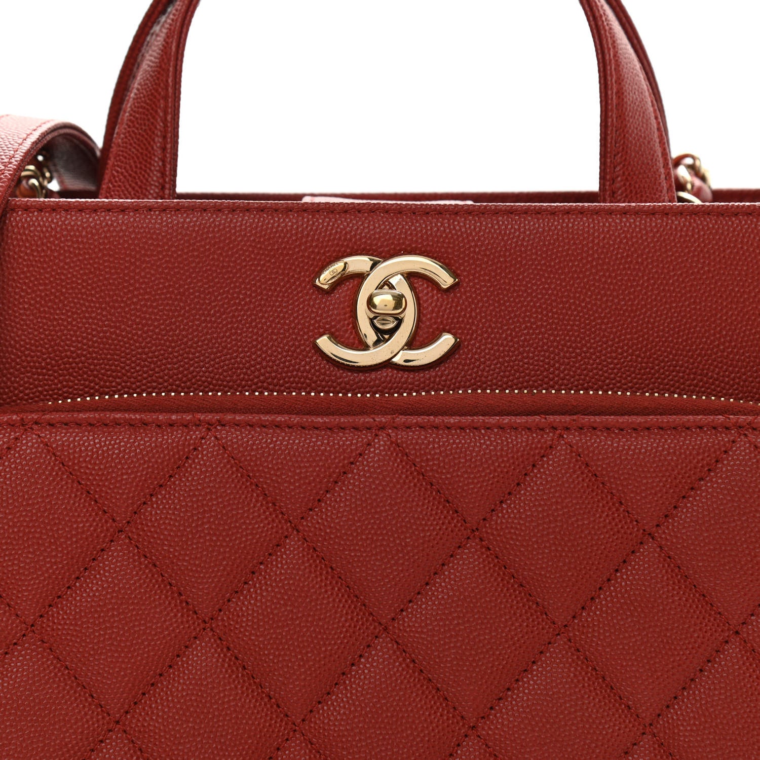 Chanel Caviar Quilted Small Business Affinity Shopping Bag Red 8 of 11