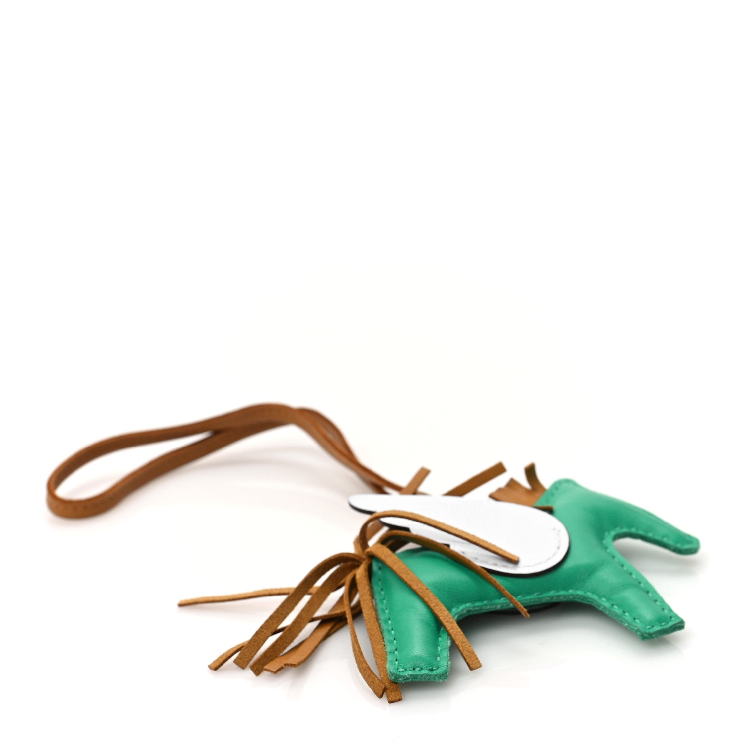 Hermes Milo Lambskin Grigri Rodeo Pegase Horse Bag Charm PM Menthe Sesame Bleu Brume 4 of 4