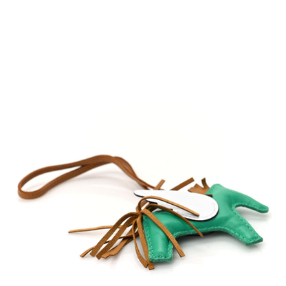Hermes Milo Lambskin Grigri Rodeo Pegase Horse Bag Charm PM Menthe Sesame Bleu Brume 4 of 4