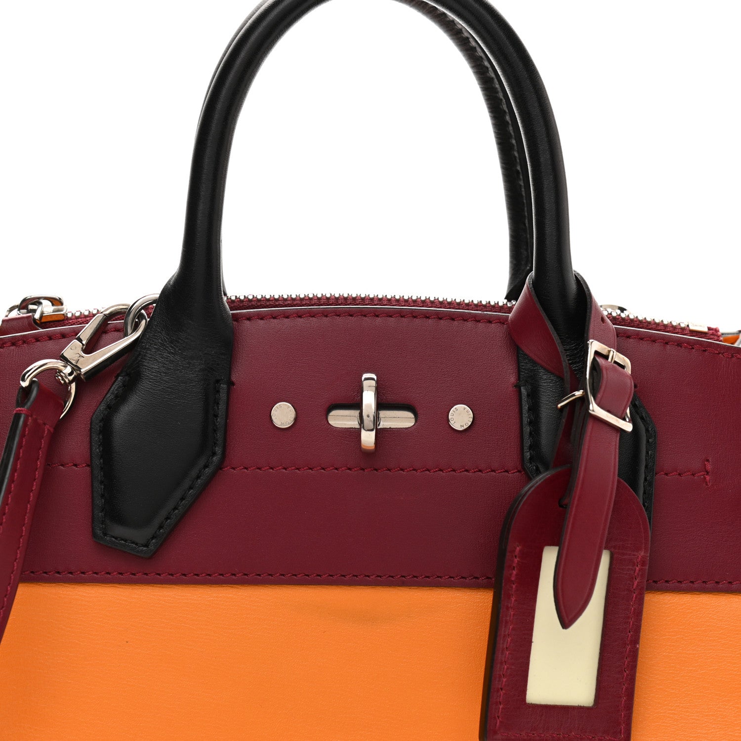 Louis Vuitton Calfskin City Steamer Mini Amaretto Burgundy Black 7 of 12