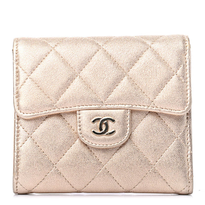Chanel Metallic Lambskin Quilted Compact Flap Wallet Gold 1 of 4