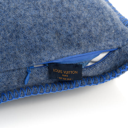Louis Vuitton Wool Cashmere Cushion Pillow Blue Gray 3 of 3