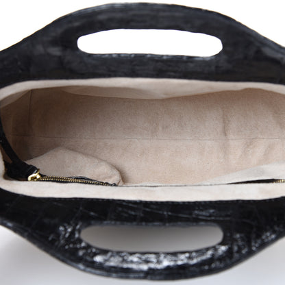 Nancy Gonzalez Lizard Crocodile Clutch Beige Black 4 of 7