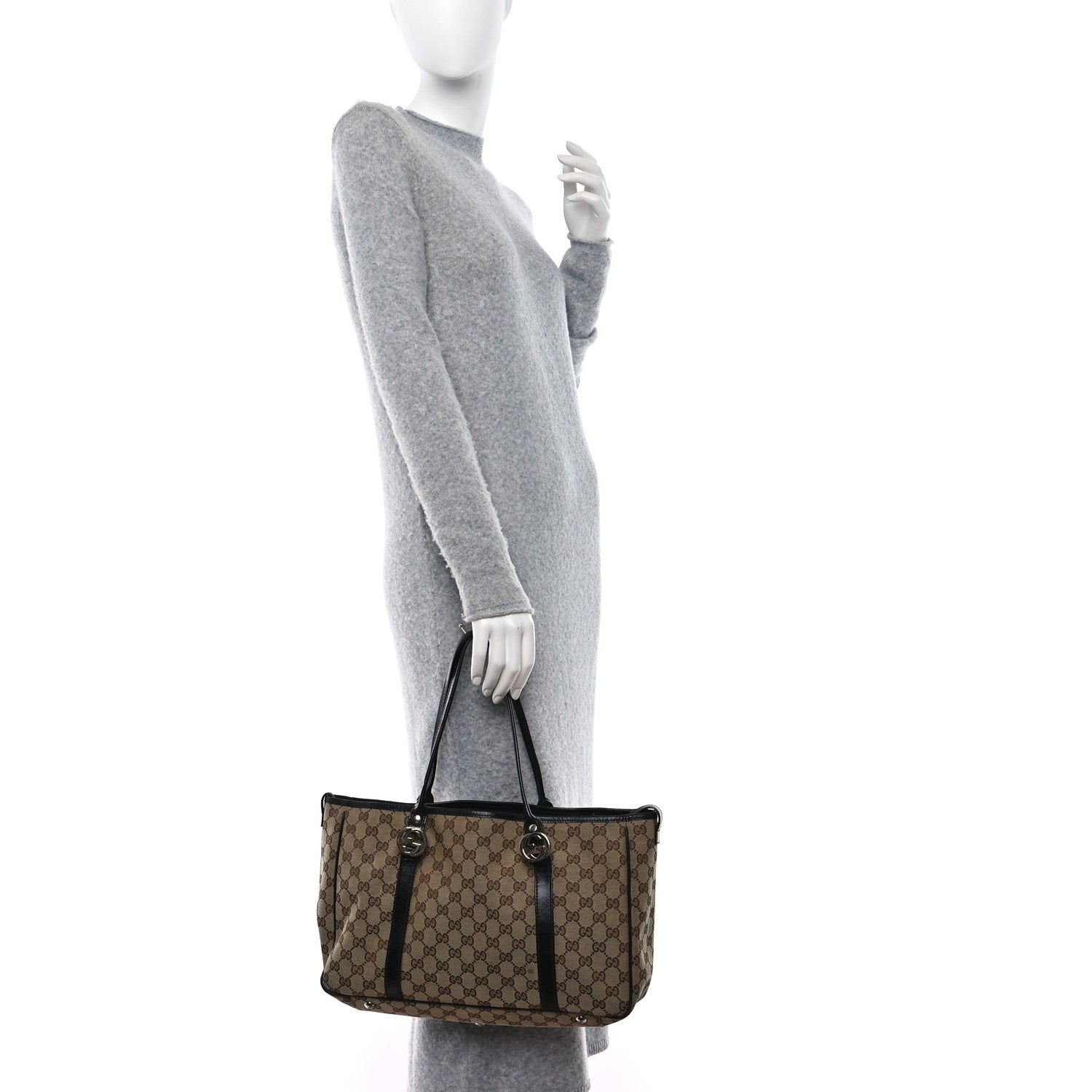Gucci Monogram Medium Twins Tote Dark Brown 2 of 11