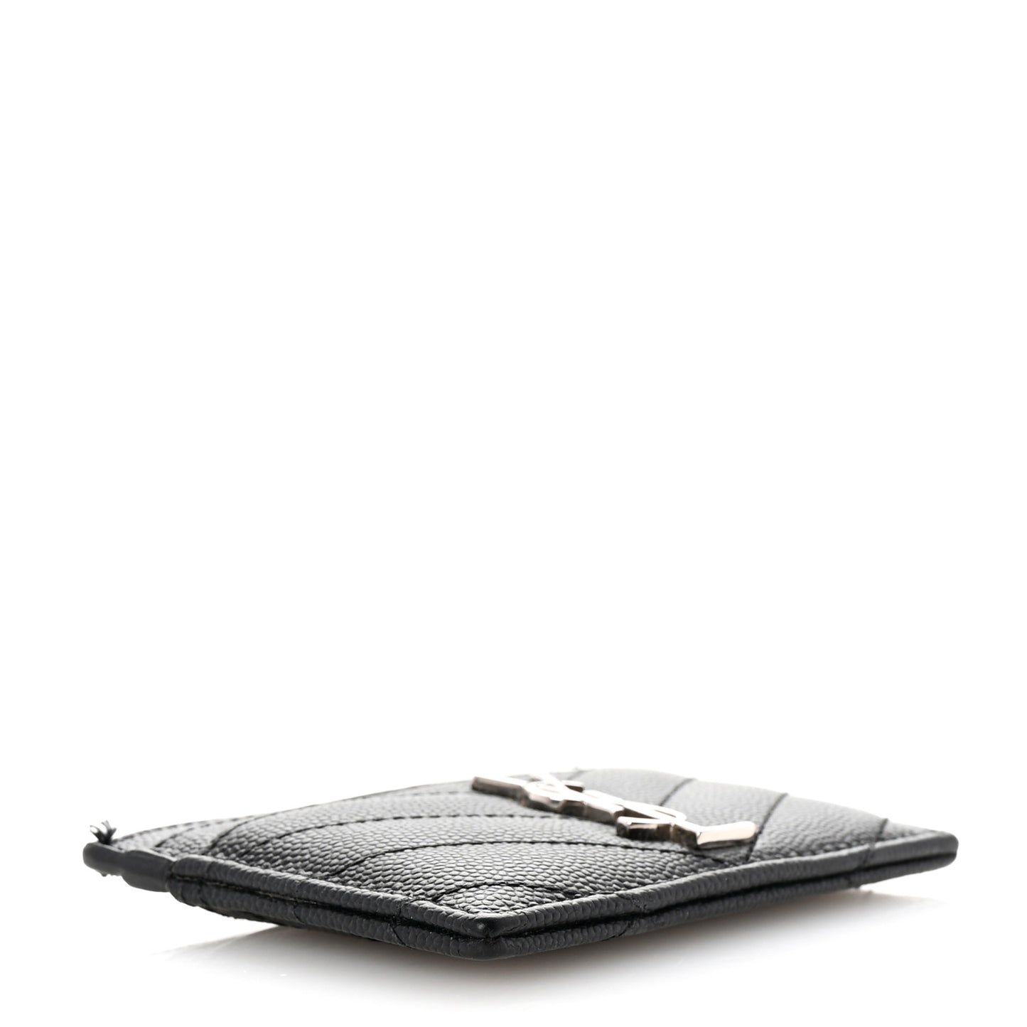 Grain De Poudre Matelasse Chevron Monogram Credit Card Case Black