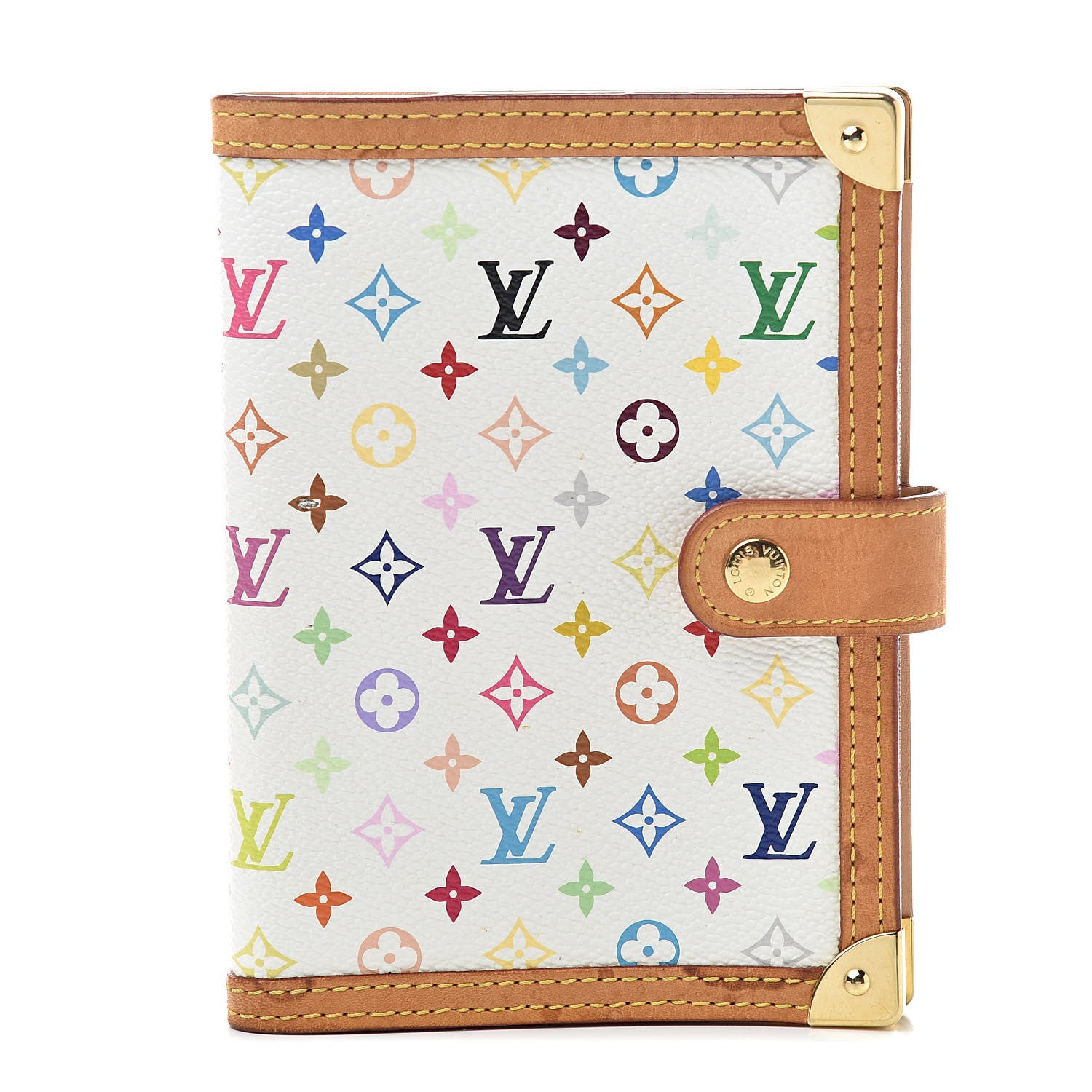 Louis Vuitton Monogram Multicolor Small Ring Agenda Cover White 1 of 11