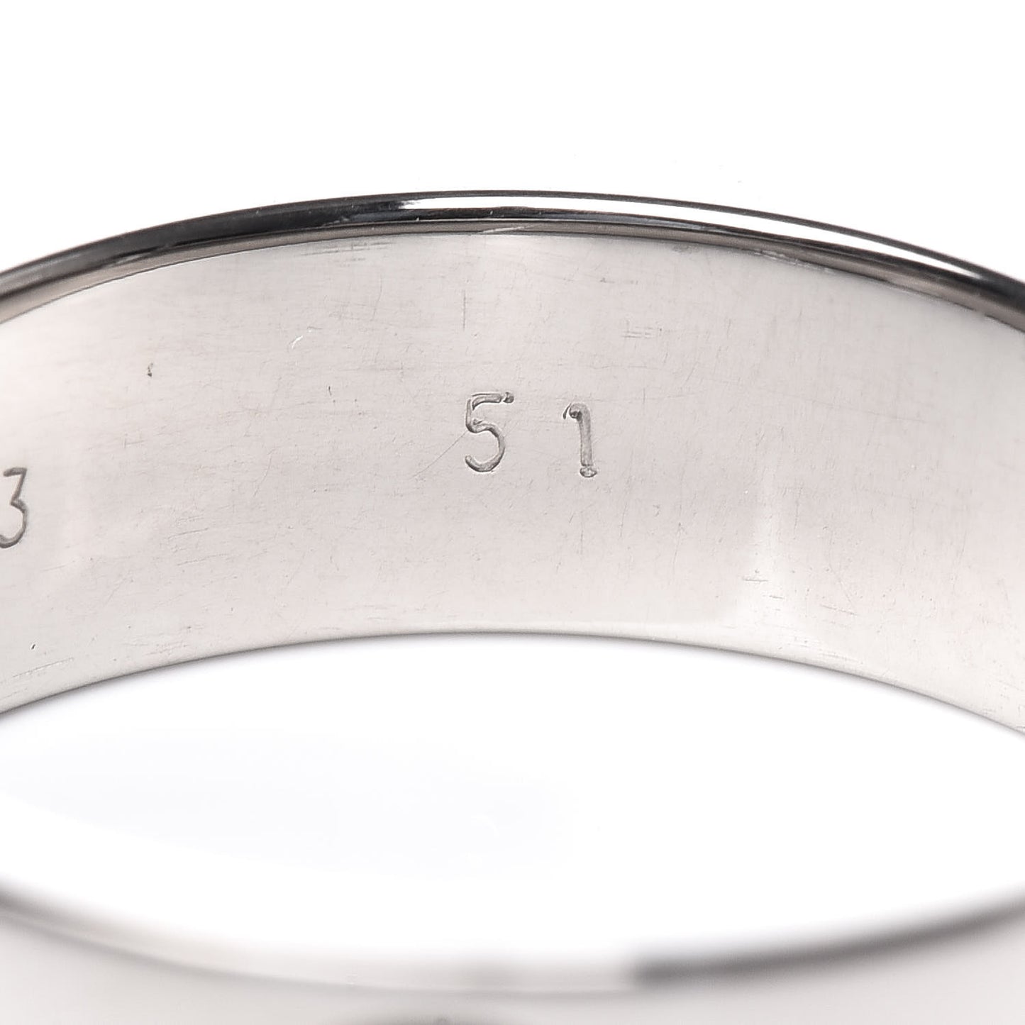 18K White Gold 5.5mm LOVE Ring 51 5.75