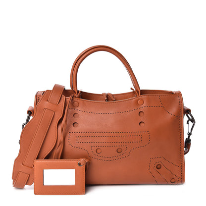 Balenciaga Veau Soyeux Perforated Blackout Hardware S City Marron Caramel 1 of 12