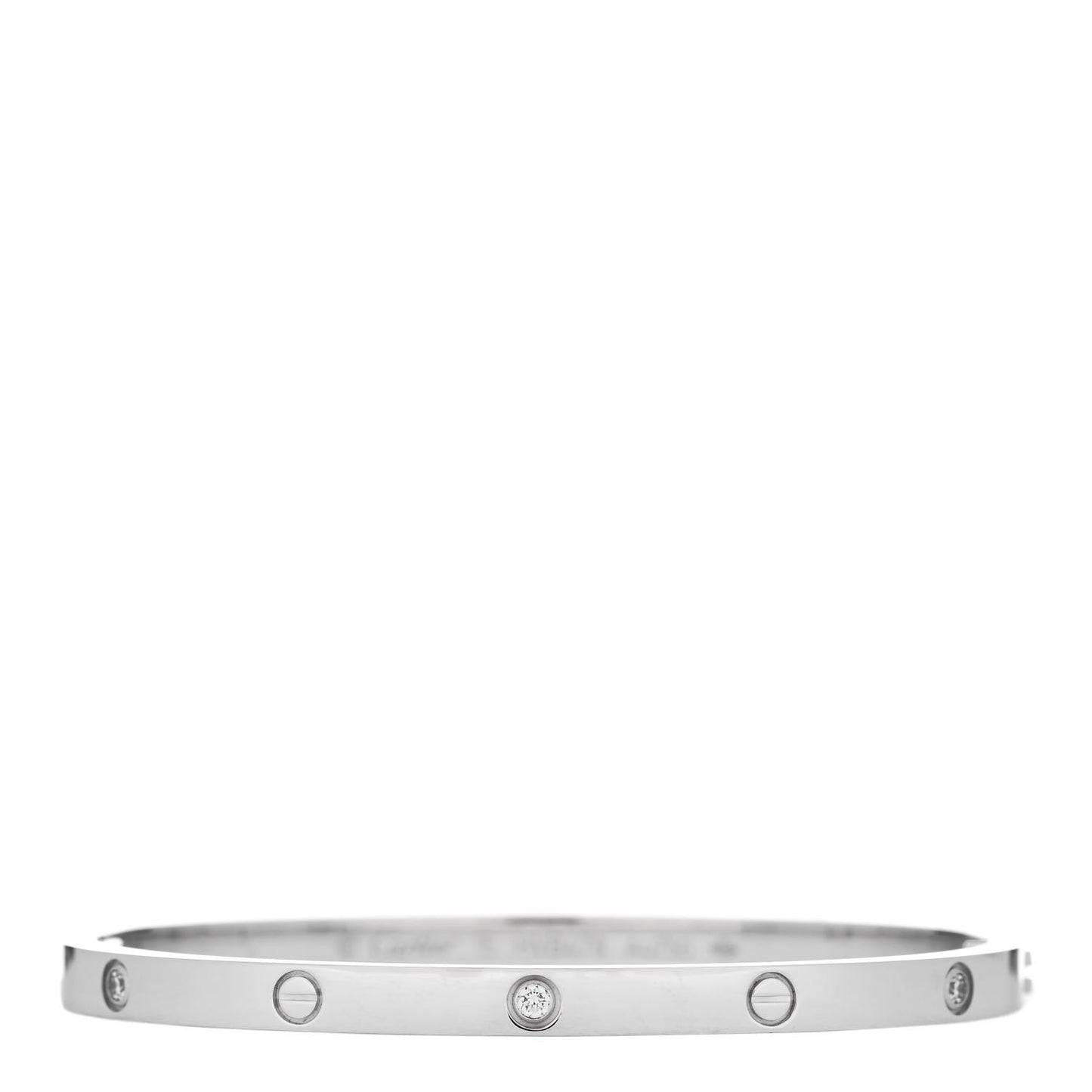 18K White Gold 6 Diamond Small LOVE Bracelet 15