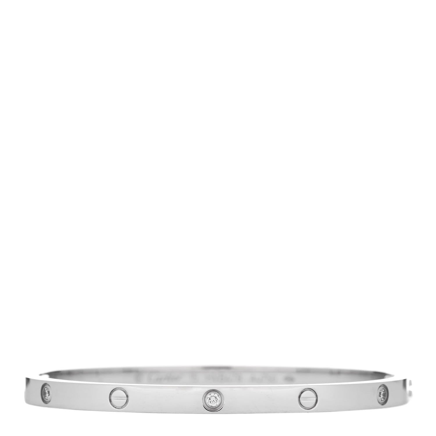 Cartier 18K White Gold 6 Diamond Small LOVE Bracelet 15 1 of 5