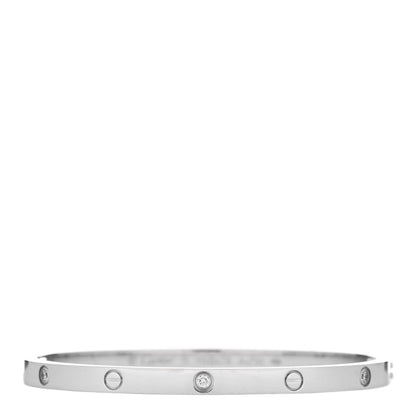 Cartier 18K White Gold 6 Diamond Small LOVE Bracelet 15 1 of 5