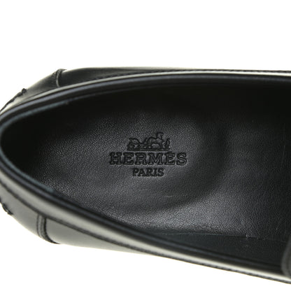 Hermes Calfskin Womens Destin Loafers 37 Black 10 of 16