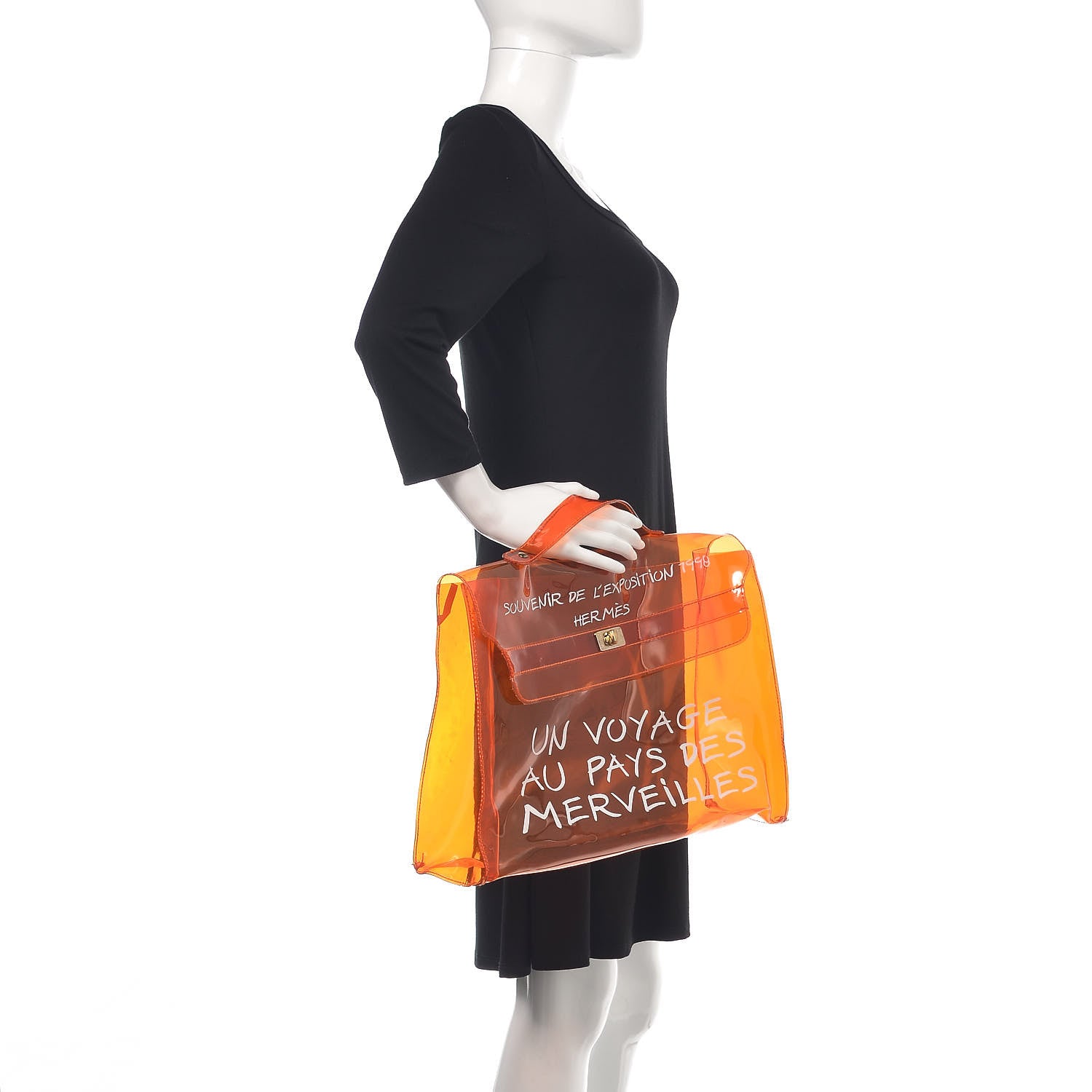 Hermes Vinyl Souvenir De L'Exposition Kelly Orange 2 of 13