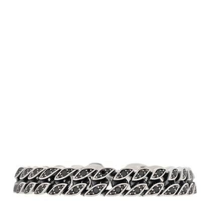 David Yurman Sterling Silver Black Diamond 11.5mm Curb Chain Bracelet 1 of 3