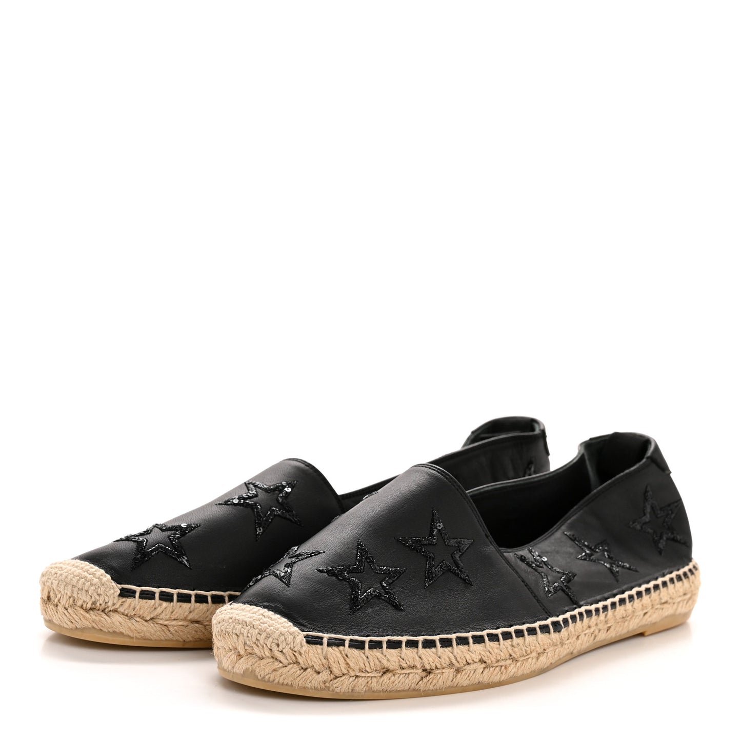 Nappa Sequins Star Espadrilles 40 Black