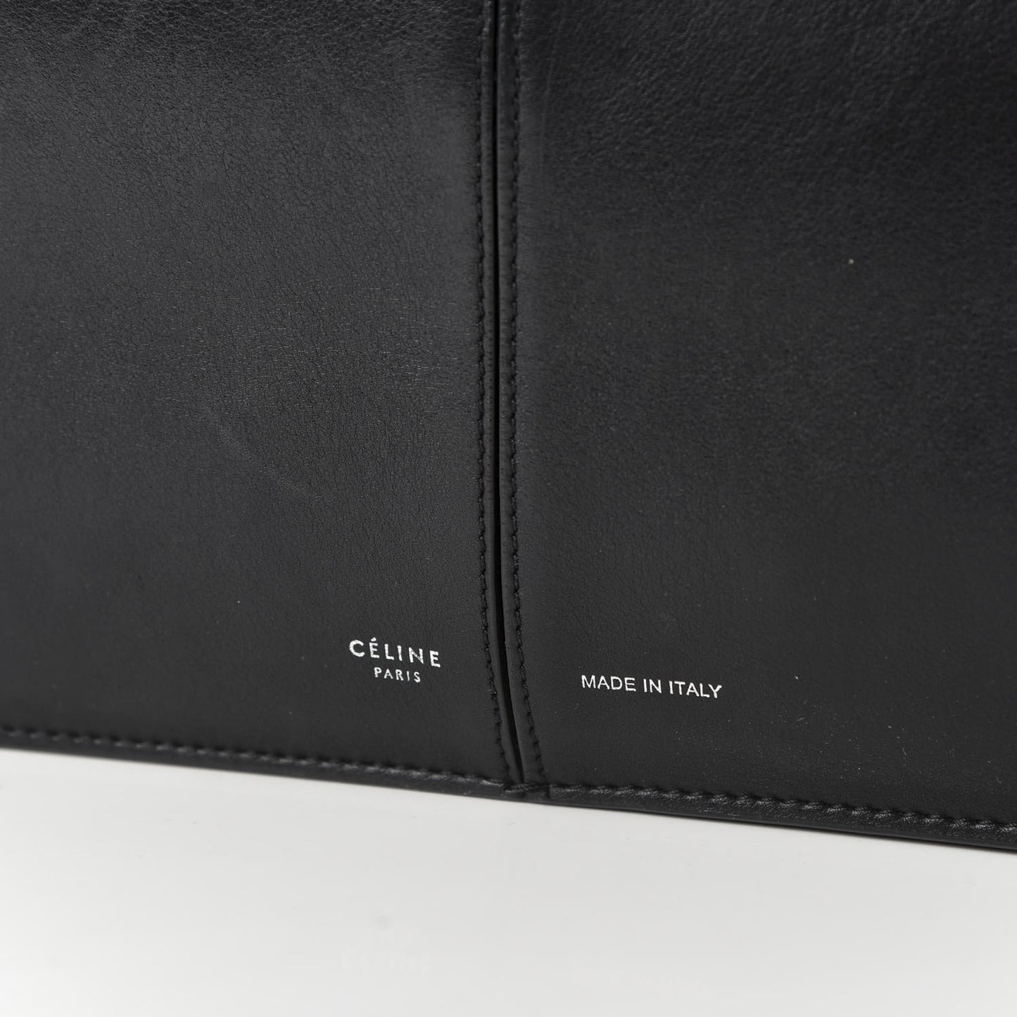 Supple Natural Calfskin Medium Tri-Fold Bag Black