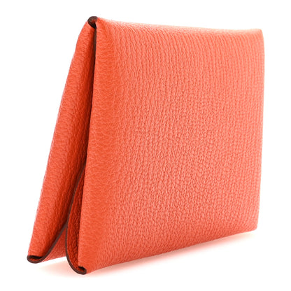 Hermes Chevre Chamkila Calvi Duo Card Case Orange 3 of 7