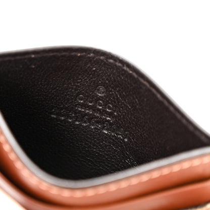 Gucci GG Supreme Monogram Calfskin Card Holder Beige Ebony Cuir 6 of 7