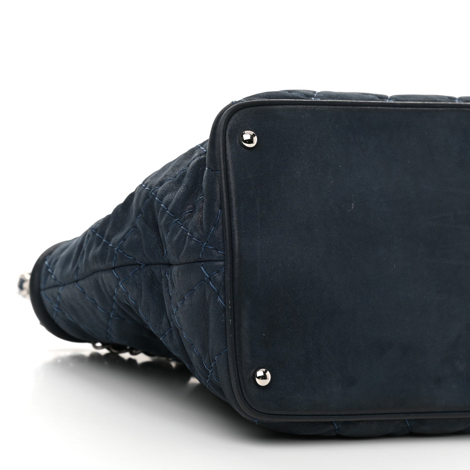 Chanel Iridescent Calfskin Quilted Small Sea Hit Tote Navy 9 of 13