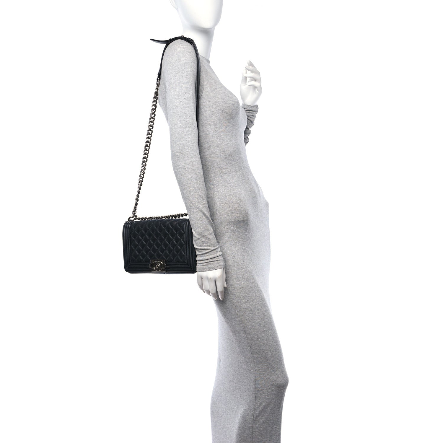 Chanel Lambskin Quilted Medium Boy Flap Black 2 of 11