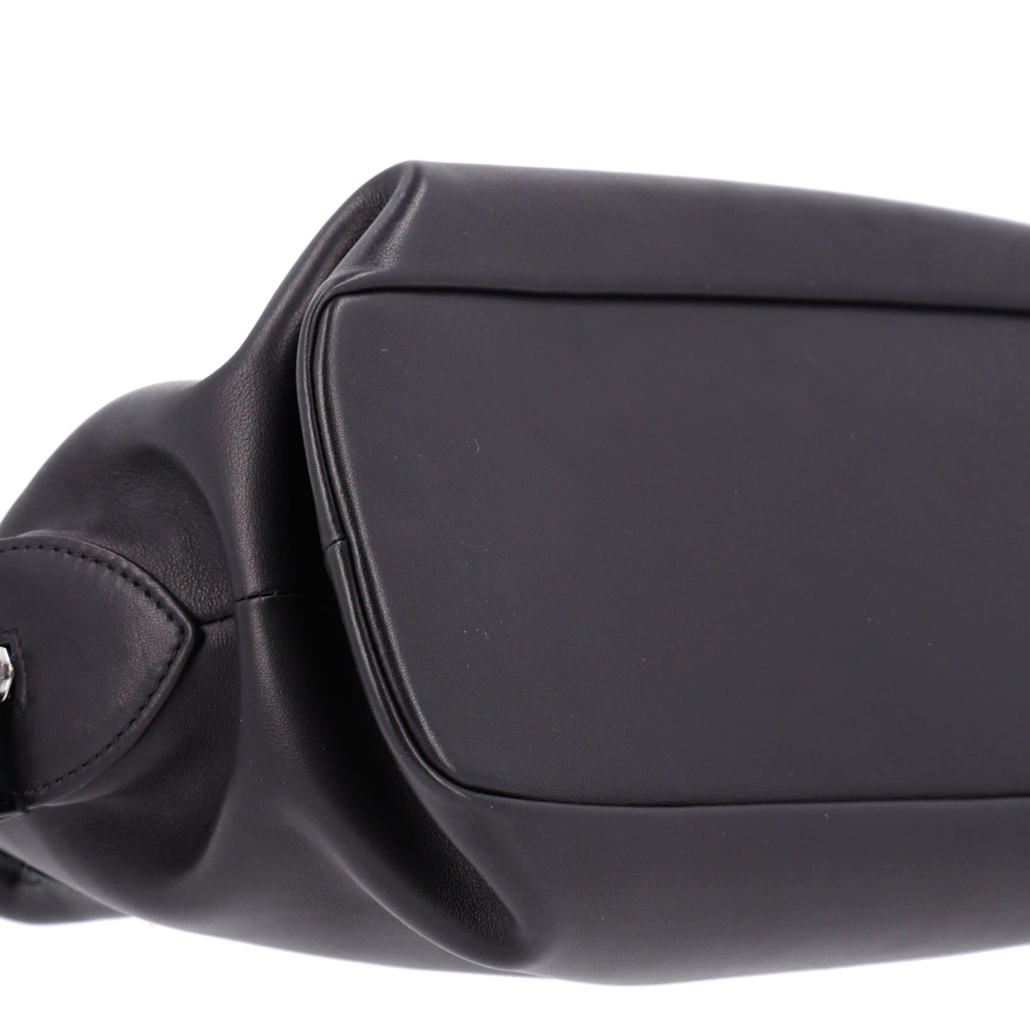 Polished Saddle Calfskin Agnes Bag Black