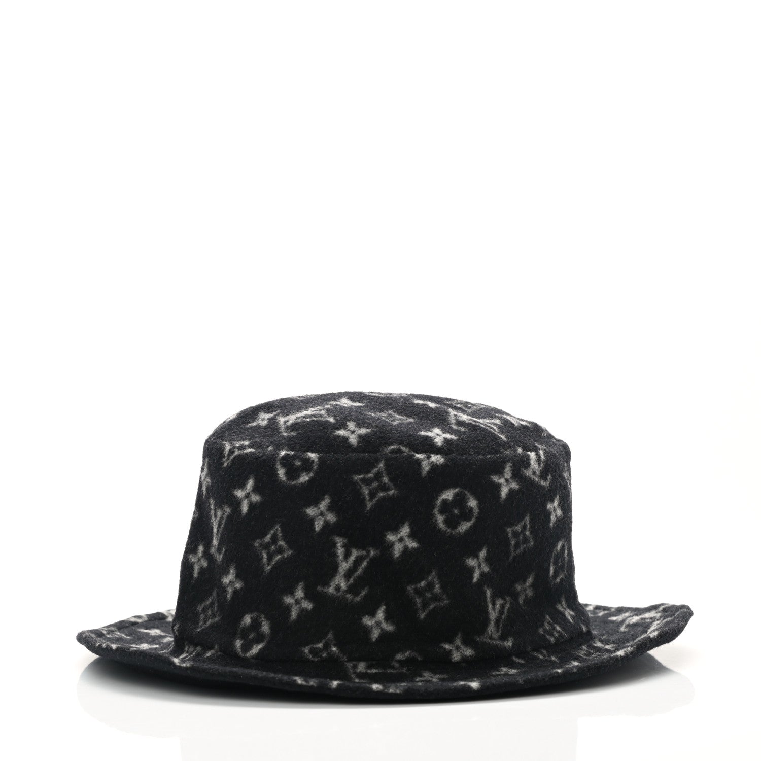 Louis Vuitton Wool Monogram Match Bucket Hat S Black White 4 of 8