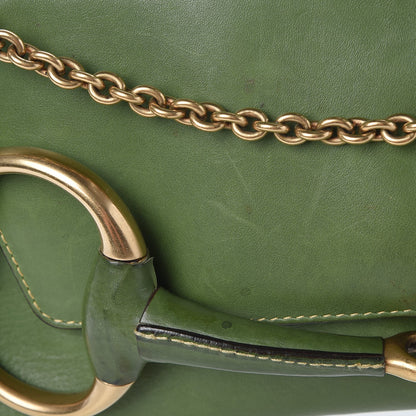 Gucci Calfskin Horsebit Chain Clutch Green 8 of 13