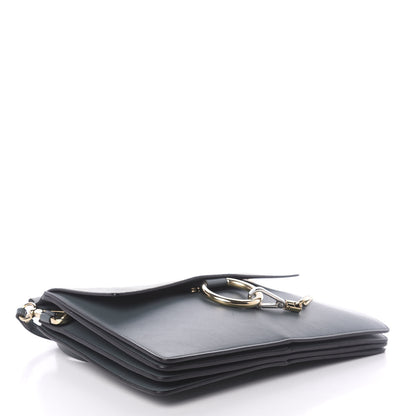 Chloe Suede Calfskin Medium Faye Shoulder Bag Cloudy Blue 4 of 9