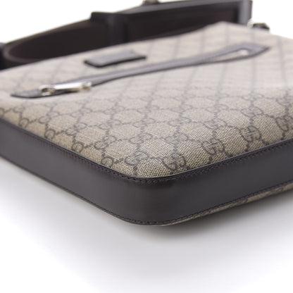 Gucci GG Supreme Monogram Medium Flat Messenger Bag Beige Brown 6 of 10