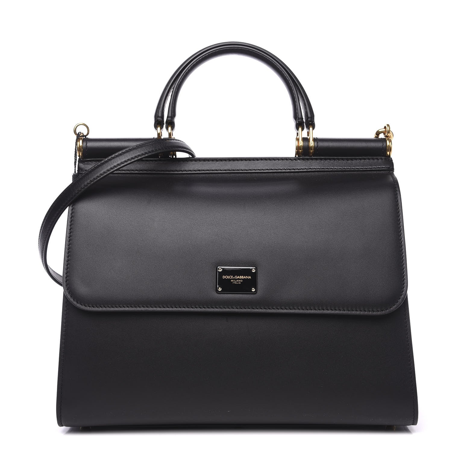 Dolce & Gabbana Vitello Morbido Large Sicily 58 Bag Black 1 of 8