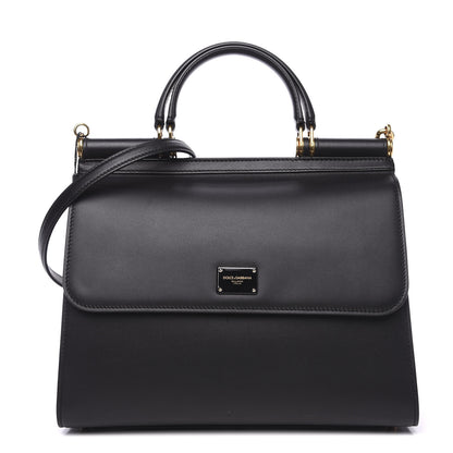 Dolce & Gabbana Vitello Morbido Large Sicily 58 Bag Black 1 of 8