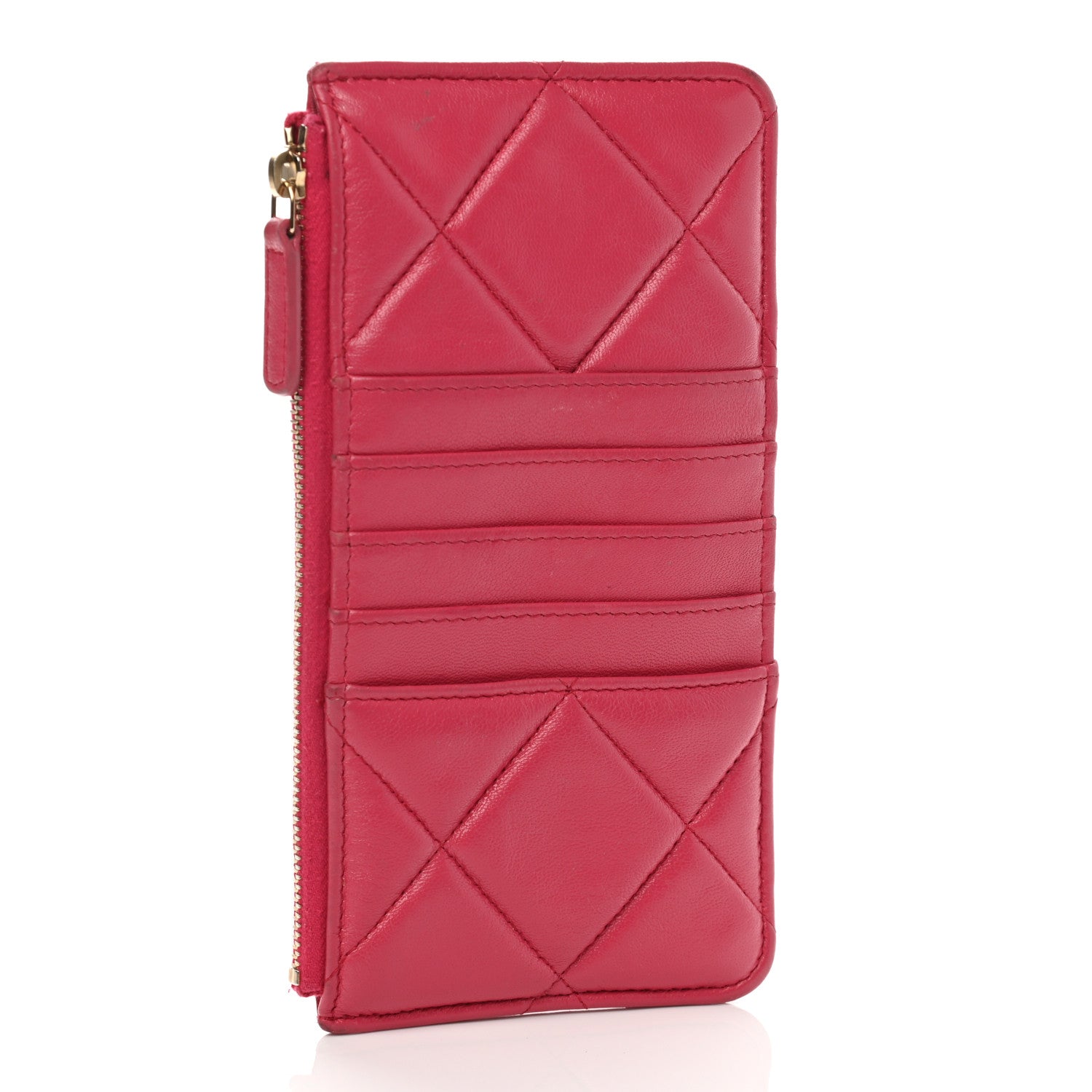 Chanel Shiny Goatskin Quilted Chanel 19 Phone and Card Holder Red 3 of 7